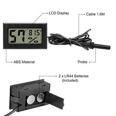 Digital LCD Indoor Reptile Temperature Sensor Humidity Meter Hygrometer Gauge