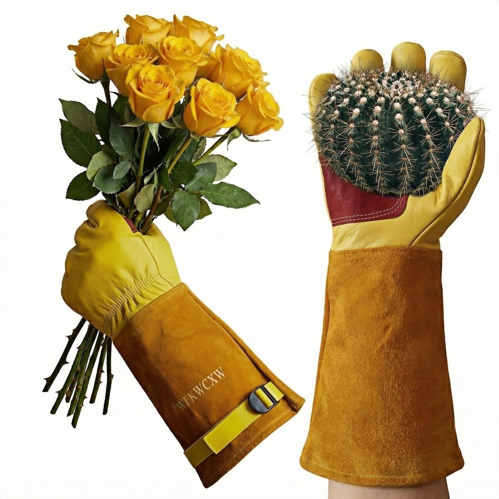 Gardening Gloves for Rose and Cactus Handling,Cow Leather Garden Gloves Thorn…