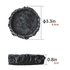 2 Pack Round Reptile Water and Food Bowls Feeding Dishes