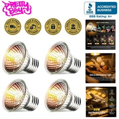 Versatile 50W UVA+UVB Bulbs for Reptilian Environments – 4 Pack for All Fixtures