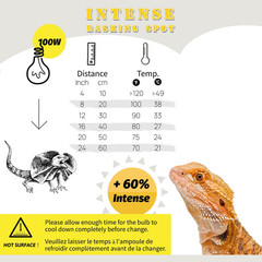 Basking Light for Reptiles, 2-Pack 100W Upgraded Intense Basking Spot, Reptile H