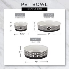 Bone Dry Pet Bowl Collection Ceramic Set, Small, Marble, 2 Count White