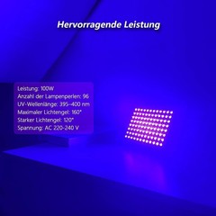 Glostars 100W LED UV Black Light, Powerful 100W-2P, glossy black