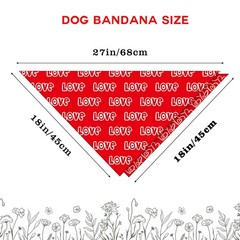 Mother’s Day Valentine’s Day Love Dog Bandana 2 Pack Dog Birthday Bandana Mot…