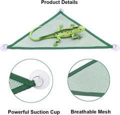 Triangular Green Bearded Dragon Hammock Set – 2 Breathable Loungers for Lizards