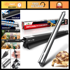 39W T5 UVB Light Combo Kit for Reptiles – 34″ Terrarium Hood Fixture, UVB 10.0 B