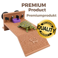 Turtle Basking Platform Rampe – Kunststoff Schildkröte Sonneninsel mit Futternap