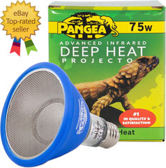 75W Deep Heat Projector for Reptiles with Carbon Fiber Filament Core Warming