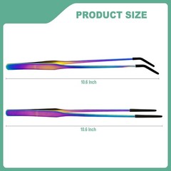 Reptile Feeding Tongs, 10.6″ Straight & Curved (Multicolor)