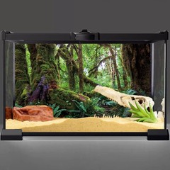 AWERT 48×18 inches Tropical Forest Terrarium Background Green Huge Tree Repti…