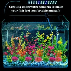 QUOZUO 25 Pack Aquarium Plants, Colorful Artificial Fish Tank Plants Decorati…