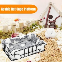 Rat Cage Platform Metal Basket Rat Hammock with Mat Hanging Chew Proof Squirr…