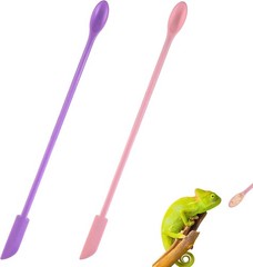 2 Pack Reptile Feeding Spoon-Long Handle Stirring Tool for Gecko, Bearded Dragon