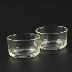 4Pcs Durable Glass Reptile Feeder Bowls Transparent Pet Food Water Dish