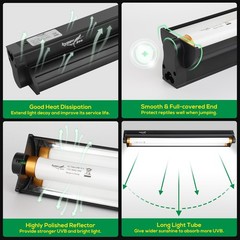 10.0 UVB Reptile Light Fixture Combo Kit for Bearded Dragons & Turtles
