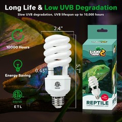 UVA UVB Reptile Light 5.0 Tropical 100 Compact Fluorescent Lamp 23W