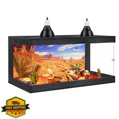 Royxen Bearded Dragon Tank 40″ Black 64 Gal Reptile Terrarium
