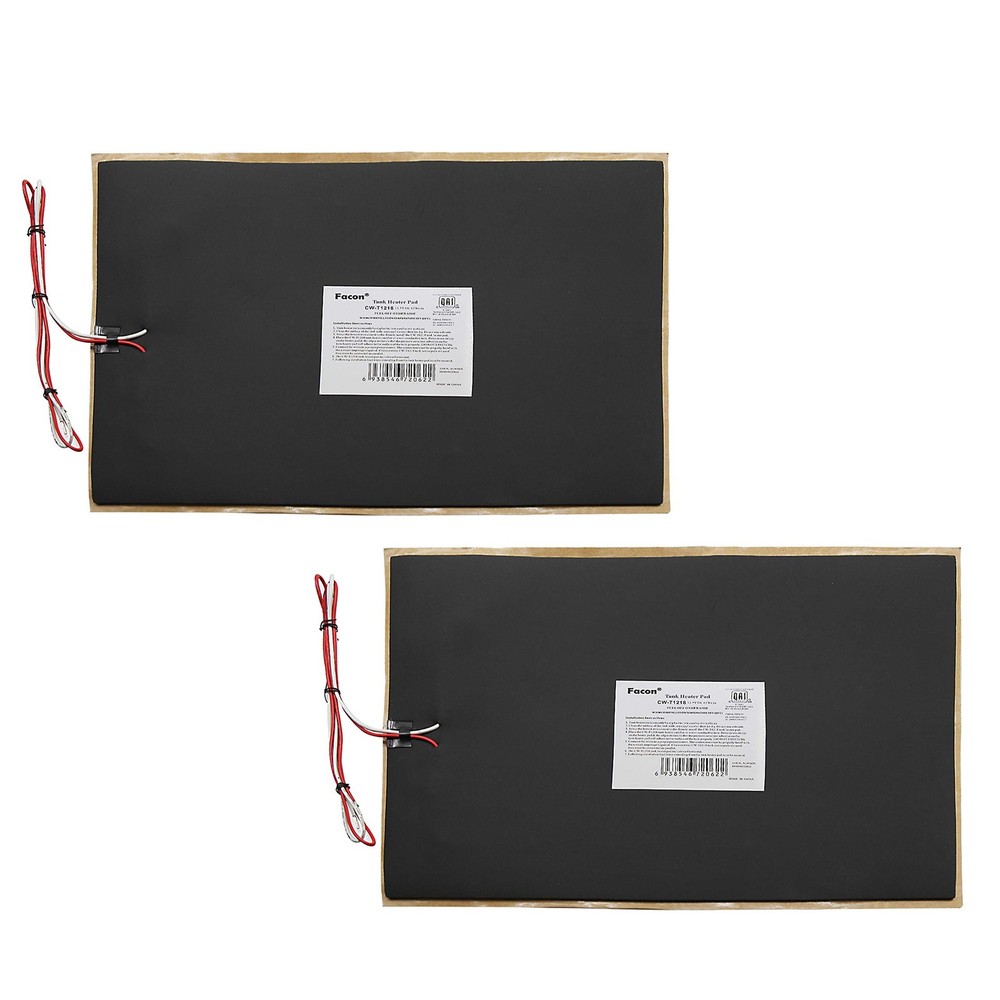 Facon 12″ x 18″12V RV Tank Heater Pad with Thermostat – 2Pack, 12Volts Heatin…