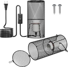 TobeBright 2Pack Reptile Heat Lamp Guard with 150W E26 Ceramic Lamp Holder,An…