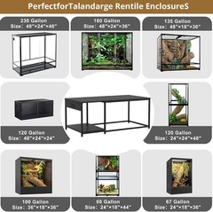 120 Gallon Reptile Tank Stand – 48″x24″ Terrarium for Stacked 4x2x2 PVC Tanks