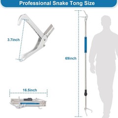 Snake Grabber Reacher Tool, 69″ Snake Catcher Tongs Long Handle Heavy Duty Re…