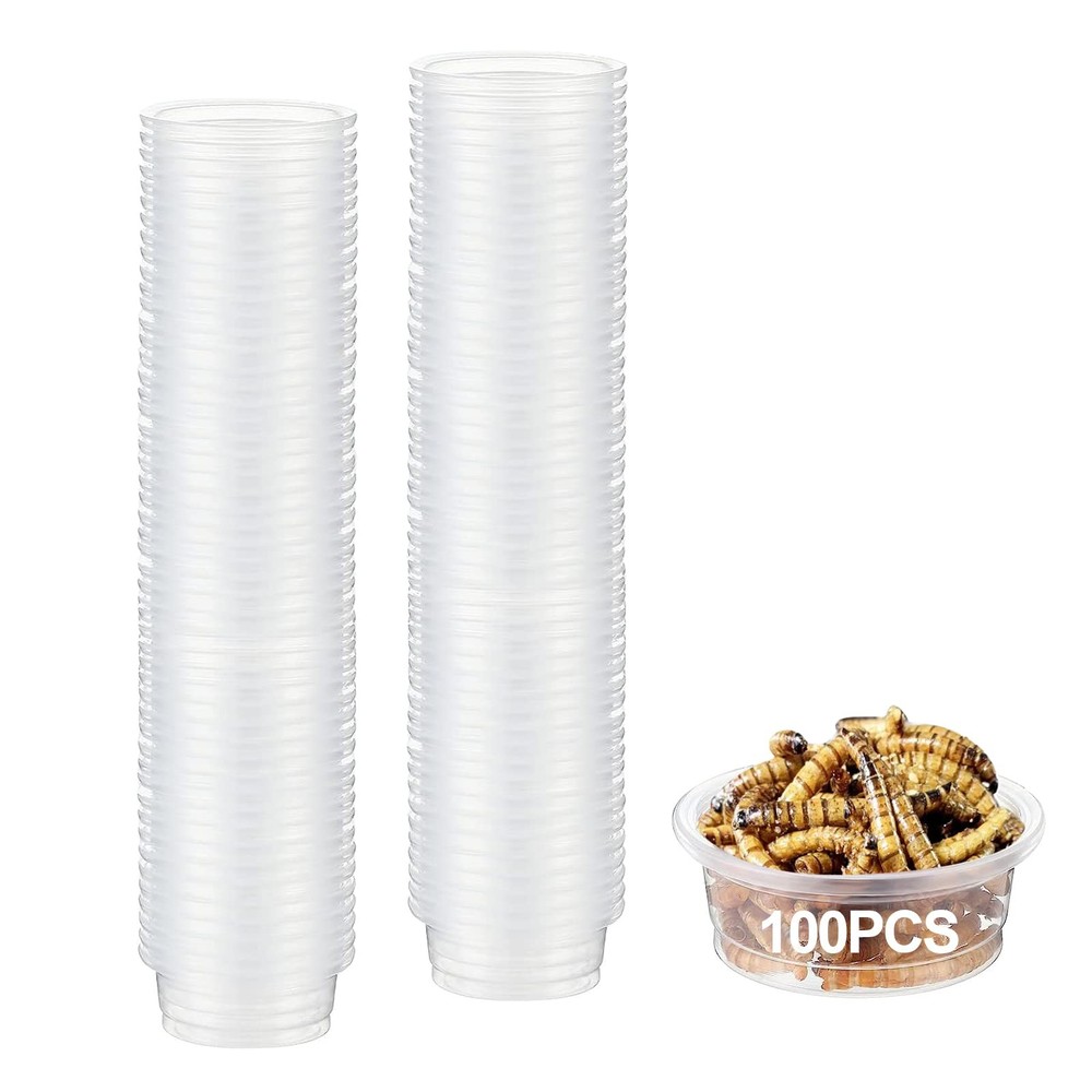 YOJOR 0.5oz Crested Gecko Food and Water Feeding 0.01 Fl Oz (Pack of 100)