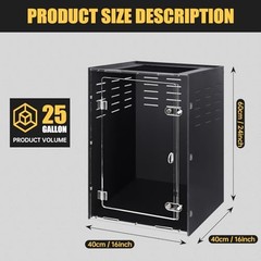 16x16x24 PVC Reptile Enclosure Front Opening Arboreal Terrarium Lock