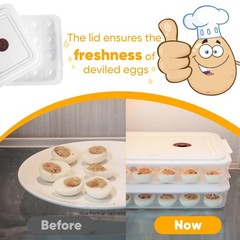 Newness Deviled Egg Containers with Lid, (Set of 2), Plastic Deviled Egg Carr…