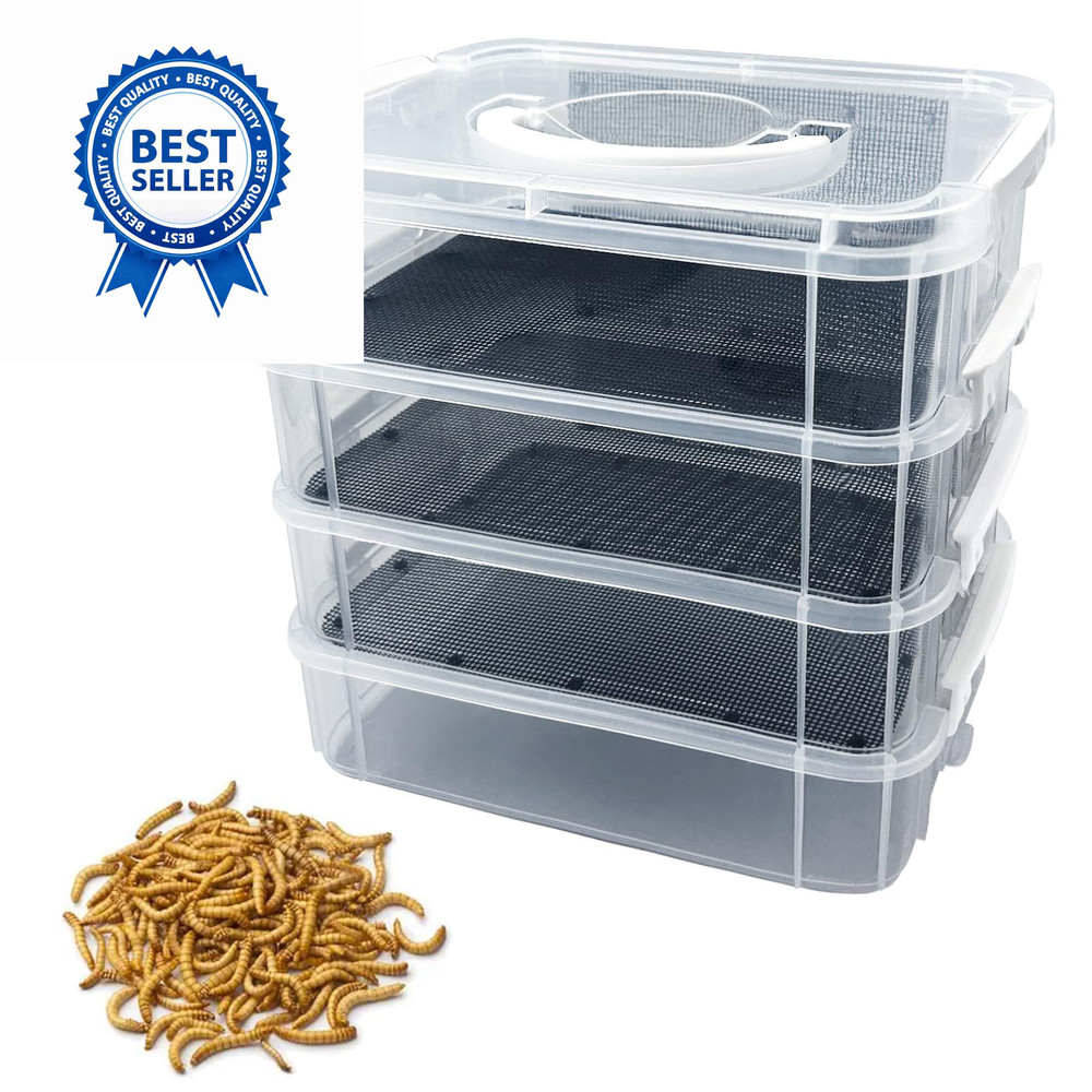 Mealworm Breeding Kit,Prevent Escape Mealworms 1 Count (Pack of 1)