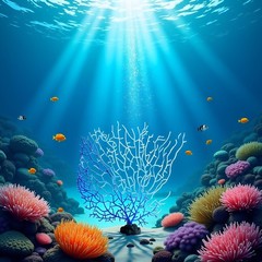 GANPUB Blue Artificial Coral Branch Faux Aquariums Ornament Fish Tanks Landsc…
