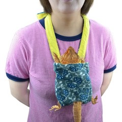 Adjustable Bearded Dragon Sling Chest Carrier Pouch for Small, blue, yellow