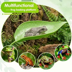 3pcs Turtle Basking Platform Tree Frog Gecko Turtle Tank Accessories Leaf Shape