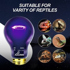 4Pack 100W Reptile Night Heat Lamp – Moonlight Purple Light for Bearded Dragons,