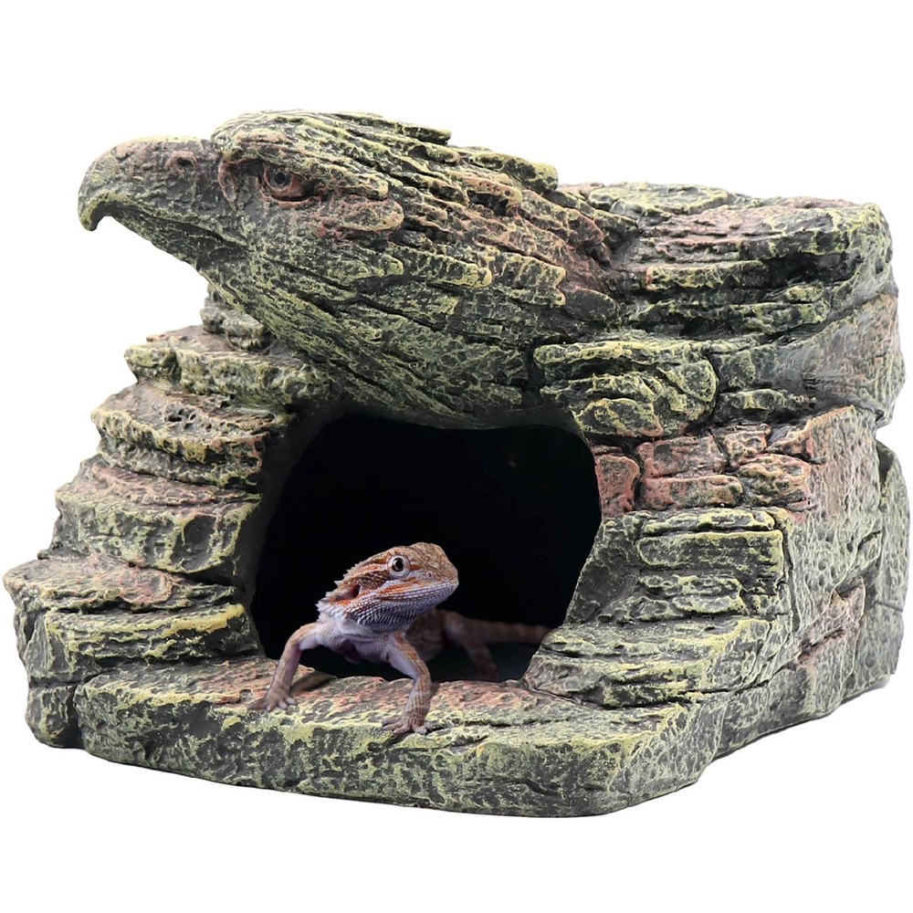 Reptile Rock Basking Platform Gecko Hide Cave Hiding Place Snake TypeD Small