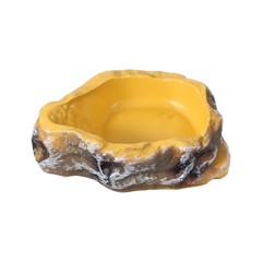 Reptile Food Bowl Reptile Feeding Dish Corner Bowl XS 3.7″ Yellow