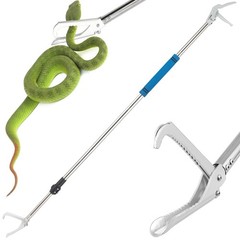 Snake Grabber Tool, 69″ Snake Tongs Long Handle for Rattlesnake Reptile Tongs…