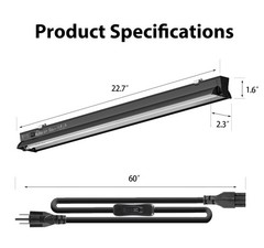 T5 HO 10.0 UVB Light for Reptiles, 24W Light Fixture Combo Kit with Switchabl…