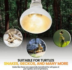 (4-Pack 100W Reptile Heat Lamp Bulbs – UVA Daylight Basking Light Bulbs for Rept