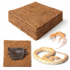 6-Pack Natural Coconut Fiber Reptile Carpet, 12×12 Inch Eco-Friendly Terrariu…
