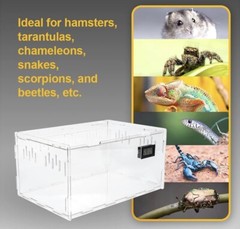Reptile Terrarium Aquarium Breeding Tank Acrylic Reptile Feeding Box
