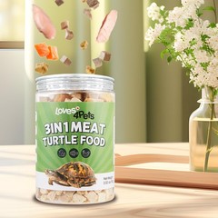 Turtle Food – 3 in 1 Freeze-Dried Meat – Chicken, Duck & Salmon – Natural Tre…