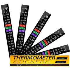 5PCS Aquarium Thermometer Strips,Fish Tank Thermometer Adhesive Sticker for B…