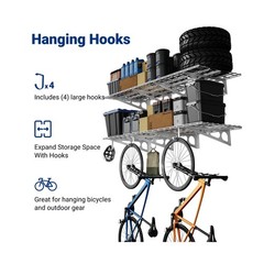 FLEXIMOUNTS 2-Pack 2x6ft Garage Shelving with Hooks, 24-inch-by-72-inch Wall …