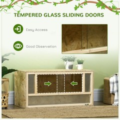 Wooden Reptile Terrarium for Chameleon Lizard Snake Frog Turtle