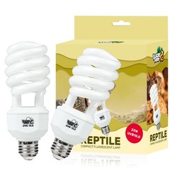 2-Pack 23W 10.0 UVA UVB Reptile Light Bulb Compact Fluorescent Lamp