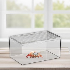 Reptile Feeding Box Clear Animal Habitat Cage for Geckos Snake Hatching Case