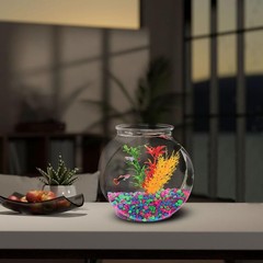 Koller Products 1-Gallon Fish Bowl, Impact-Resistant 1 Gallon, Drum Shape