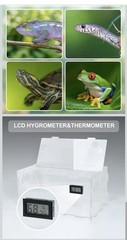 BETAZOOER Reptile Terrarium Tank Acrylic Reptile Feeding Box with Hygrometer