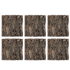 6Pcs Reusable Natural Cork Bark Panels Reptile Tank Background Coffee Color