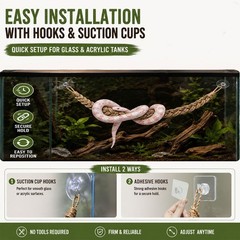 kaiwankalo Snake Enclosure Accessories, Reptile Climbing Toy Natural Beige
